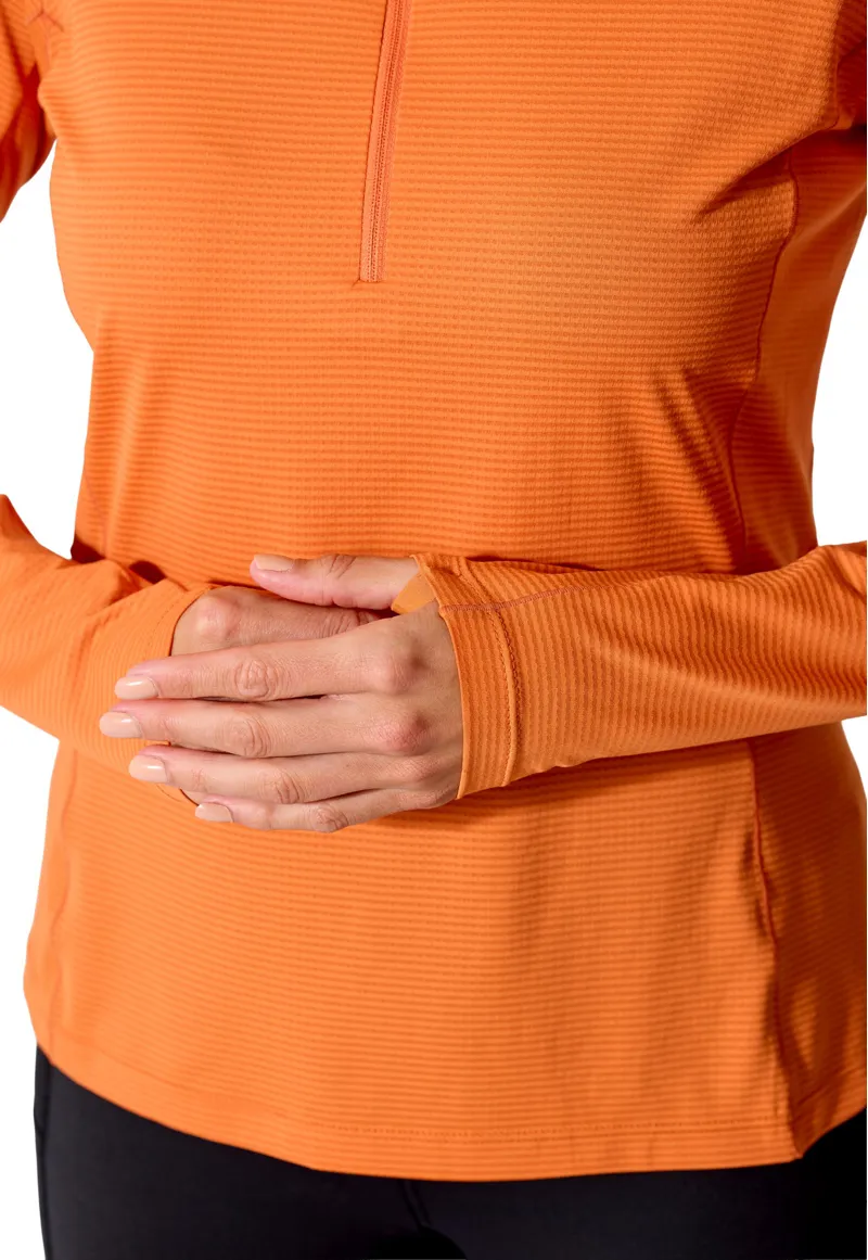 Rab Womens Sonic Long Sleeved Zip-Tee - Dark Melba-6