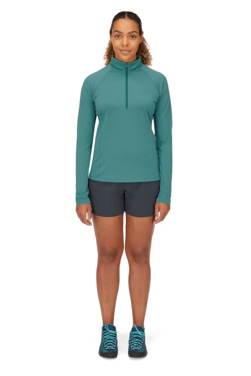 Rab Womens Sonic Long Sleeved Zip-Tee - Tempest Blue-5