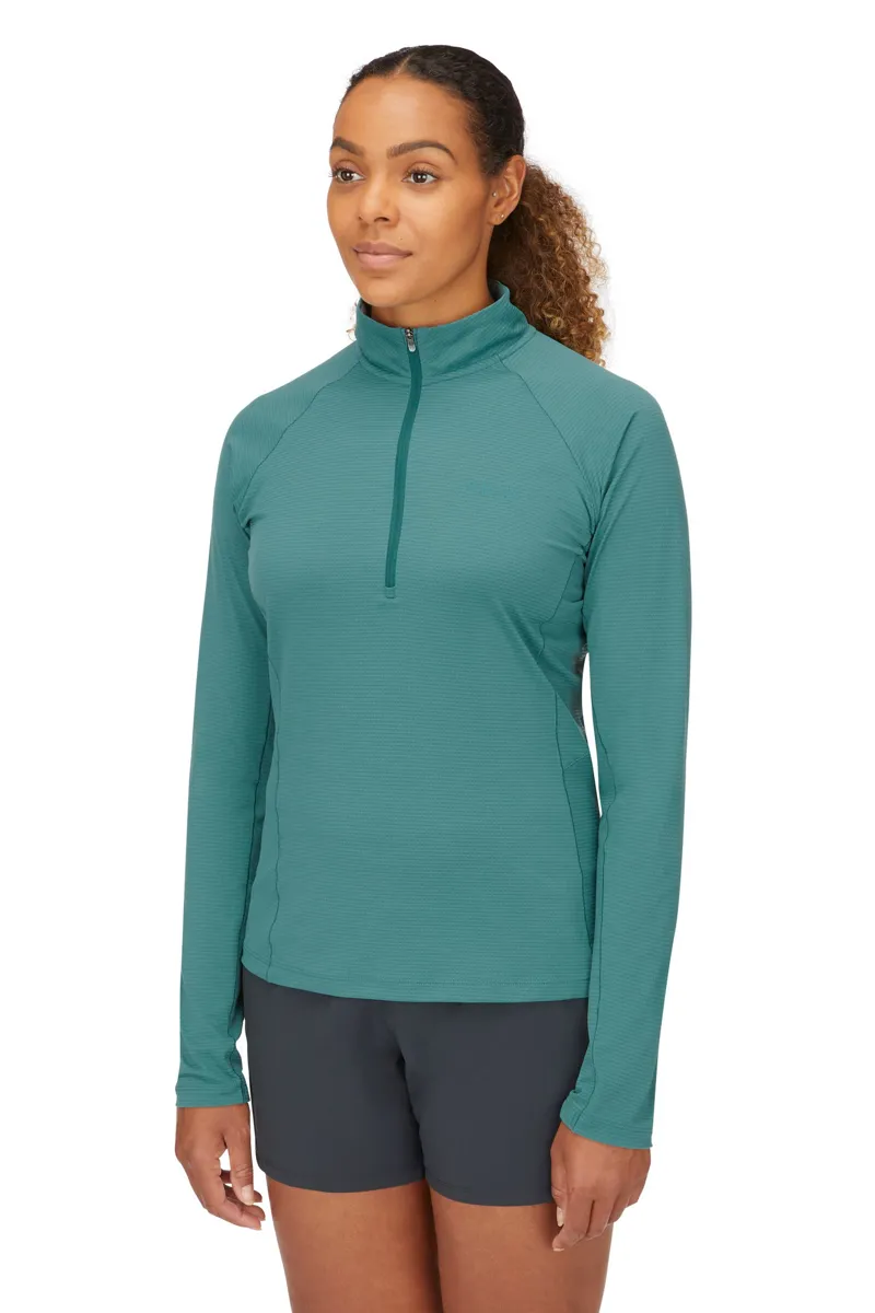 Rab Womens Sonic Long Sleeved Zip-Tee - Eucalyptus-3