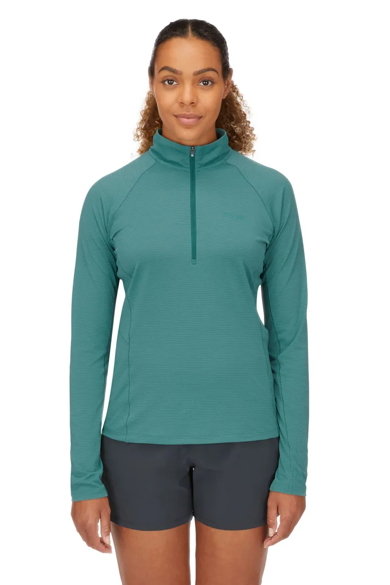 Rab Womens Sonic Long Sleeved Zip-Tee - Tempest Blue-2