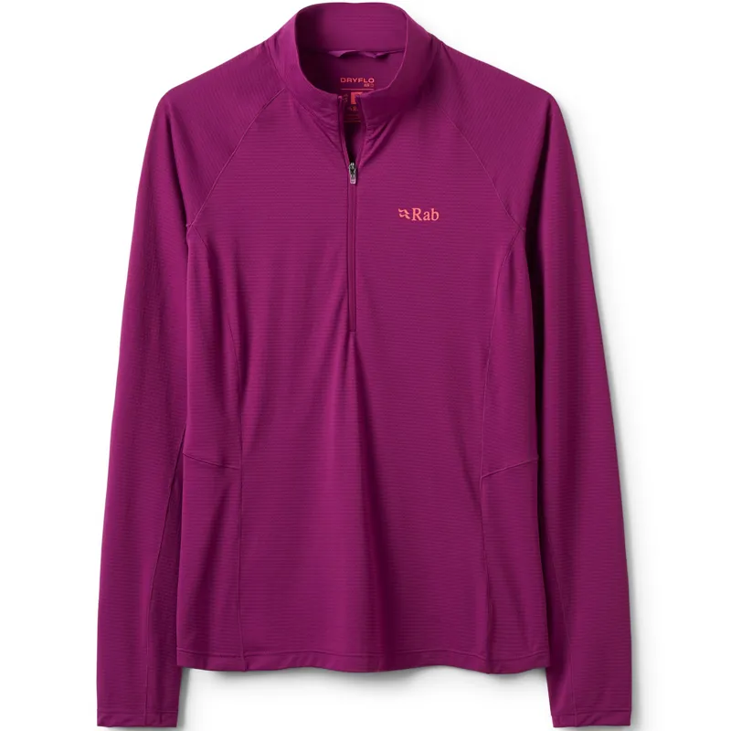 Rab Womens Sonic Long Sleeved Zip-Tee - Plum