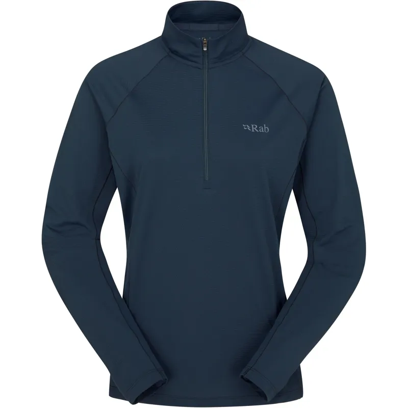 Rab Womens Sonic Long Sleeved Zip-Tee - Tempest Blue