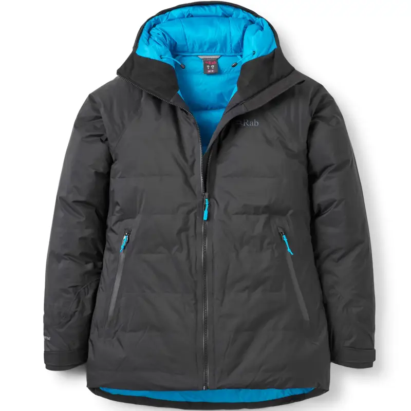 Rab Womens Valiance Jacket Black Aquamarine - Main Image
