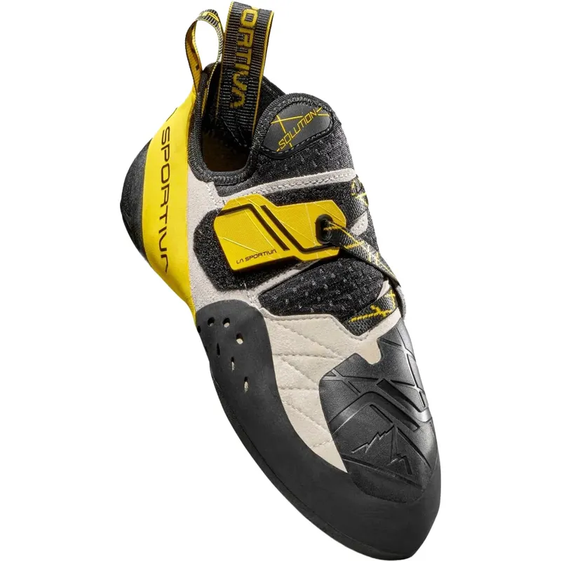 La Sportiva Solution Climbing Shoes - White-Yellow-1