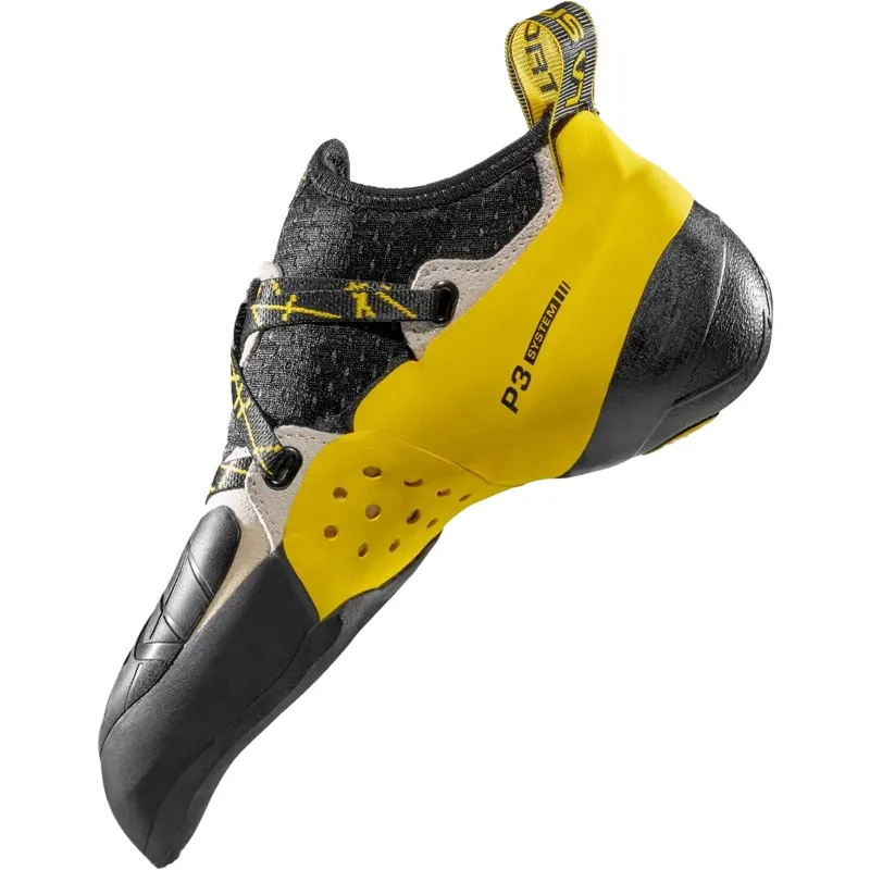 La Sportiva Solution Climbing Shoes - White-Yellow-3