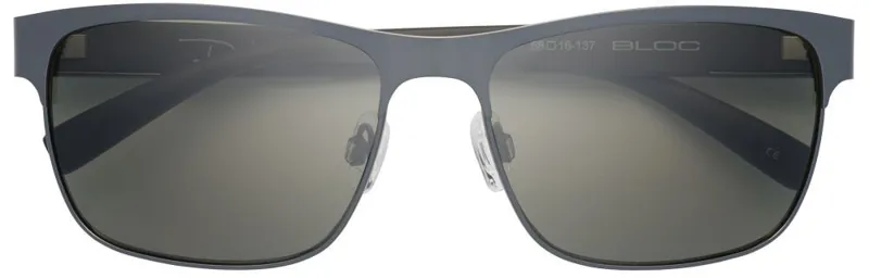 BLOC Deck Sunglasses - Matt Gun-Matt Black Temple-Green-1