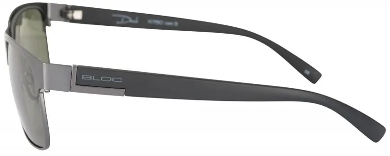 BLOC Deck Sunglasses - Matt Gun-Matt Black Temple-Green-2