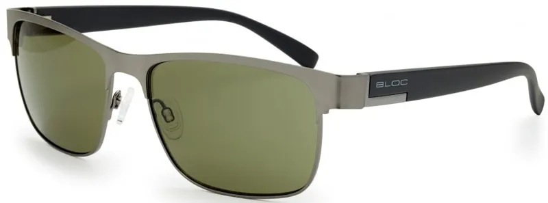 BLOC Deck Sunglasses - Matt Gun-Matt Black Temple-Green