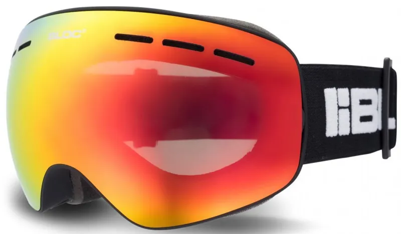 BLOC Small Fit Moon Goggle - Matt Black-Brown Red Mirror Lens