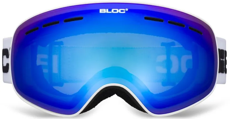 BLOC Small Fit Moon Goggle - Matt White-Blue Mirror Lens-1