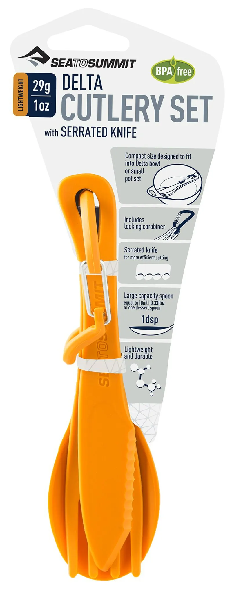 Sea To Summit Delta Camp Cutlery Set - Orange-2