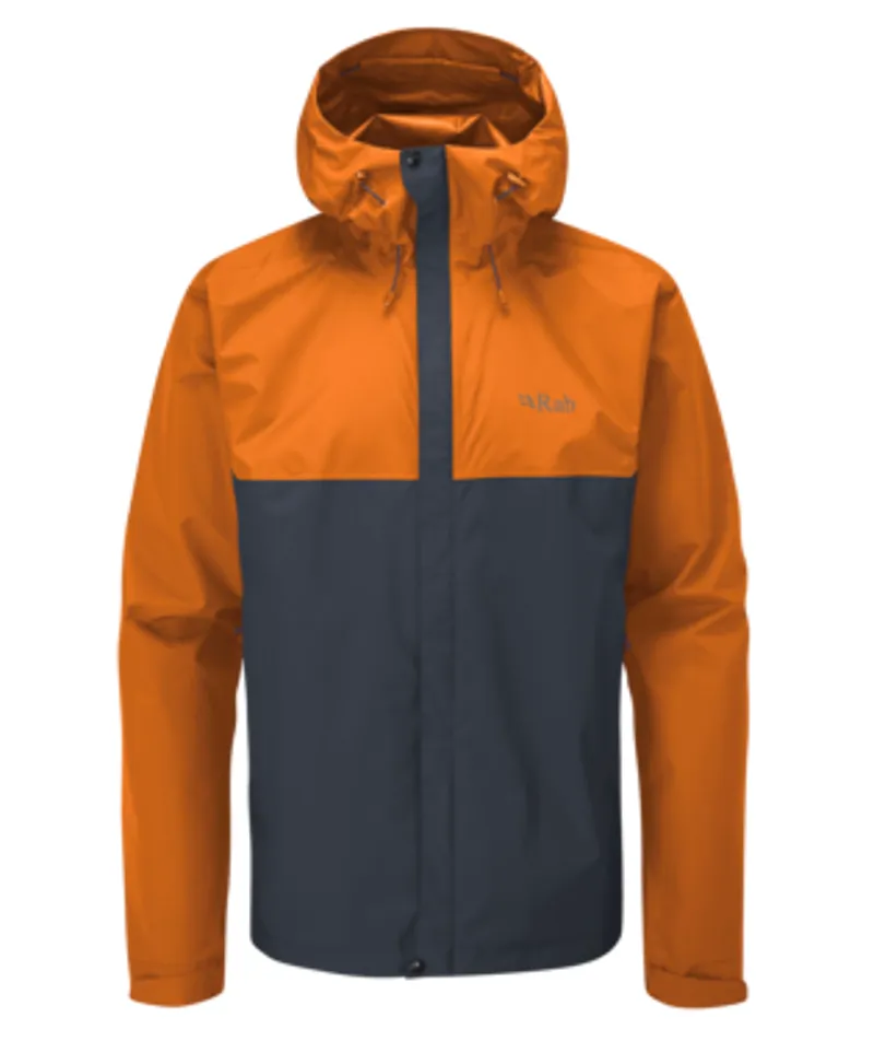 Rab Mens Downpour Eco Jacket - Marmalade-Beluga