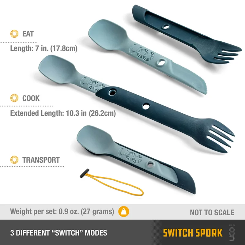 UCO Switch Spork Utensil Set - Stone Blue-2