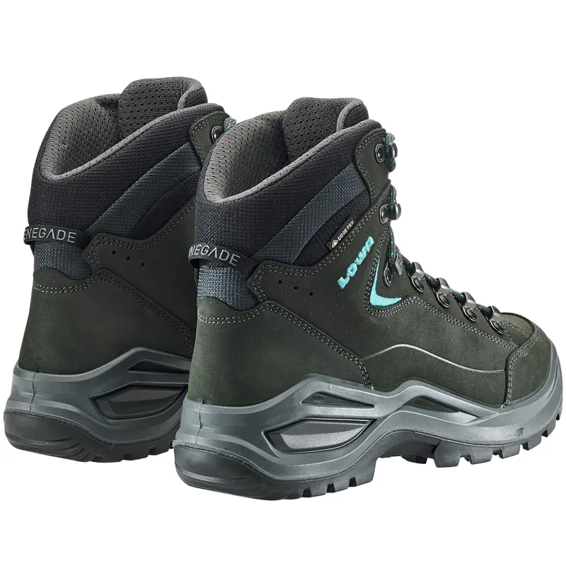 Lowa Womens Renegade Evo GTX Mid S Boots - Narrow Width - Asphalt-Turquoise-3