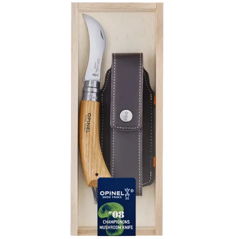 Opinel No.8 Mushroom Knife with Sheath Gift Set