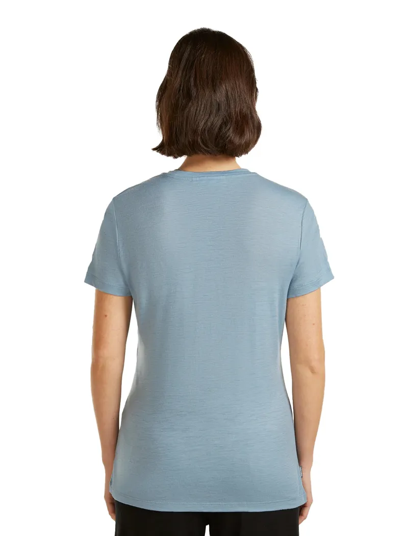 Icebreaker Womens Merino 150 Tech Lite Short Sleeved Tee - Sparkling Stars-Flint Blue-2