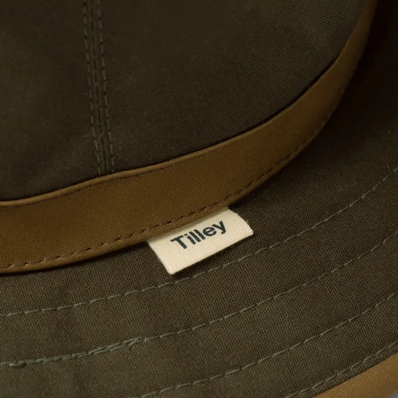 Tilley TWC7 Outback Waxed Hat - Green-British Tan-4