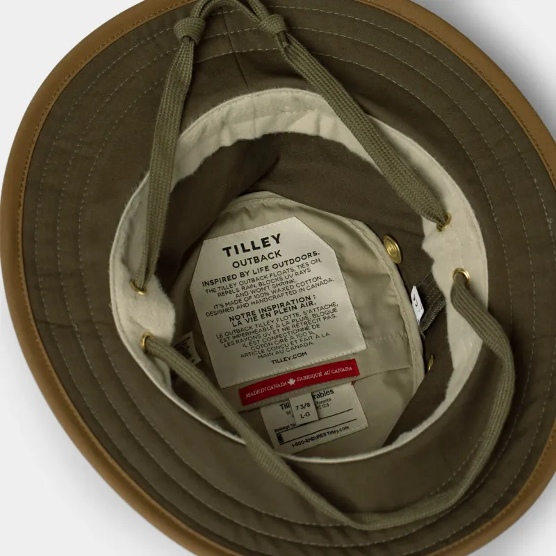 Tilley TWC7 Outback Waxed Hat - Green-British Tan-6