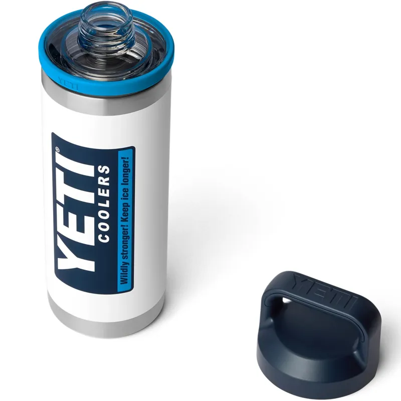 YETI Rambler 18oz Bottle with Chug Cap - White-Blue-3