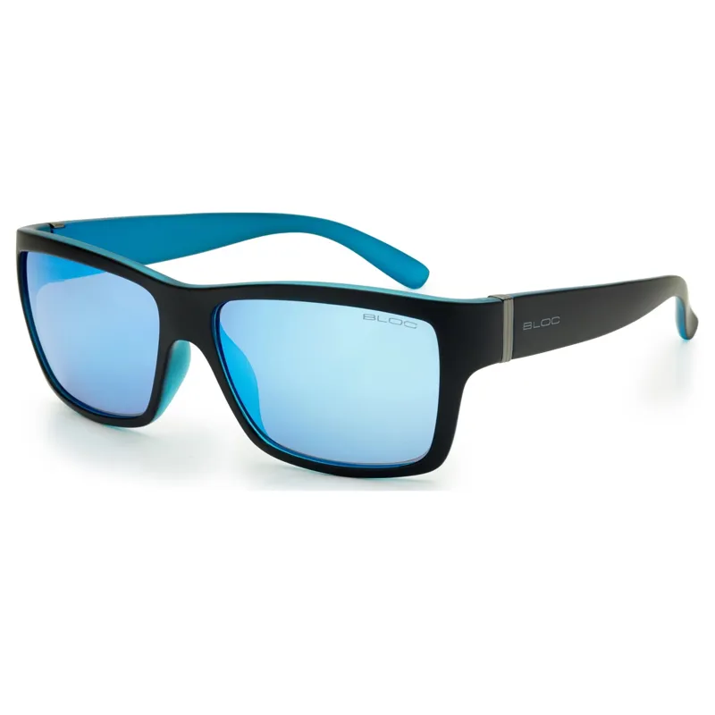 BLOC Riser Sunglasses - Black Blue-Blue Mirror