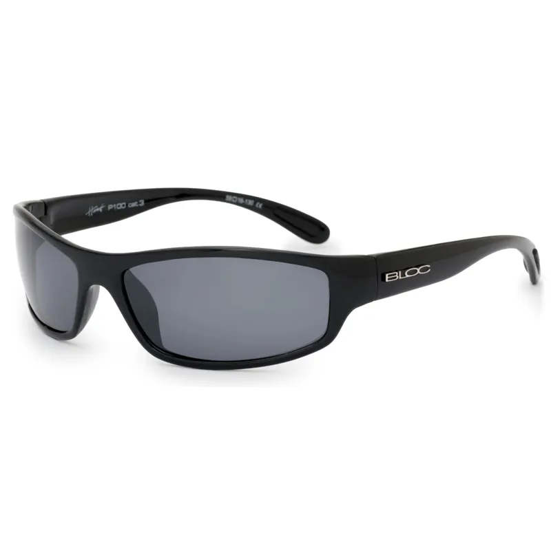 BLOC Hornet Sunglasses - Shiny Black-Polarised Grey
