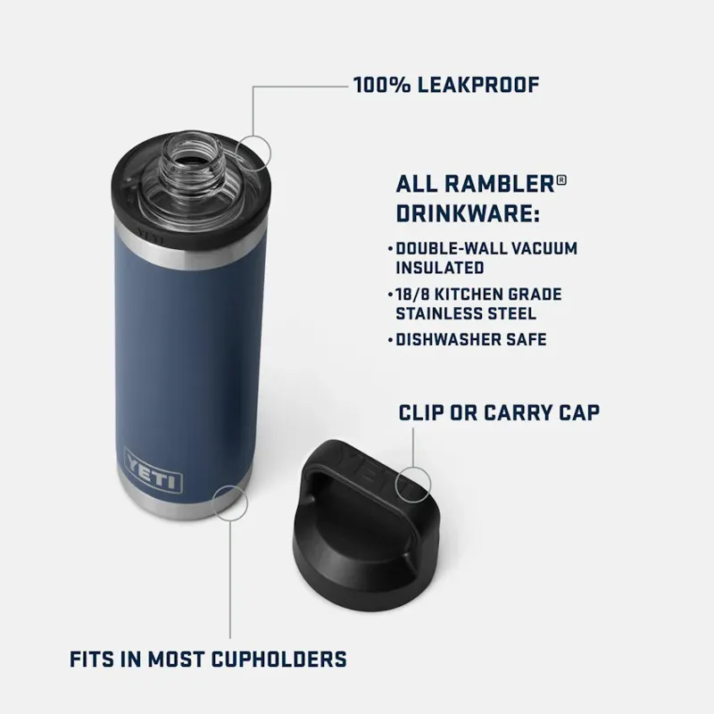 YETI Rambler 18oz Bottle with Chug Cap - White-Blue-4