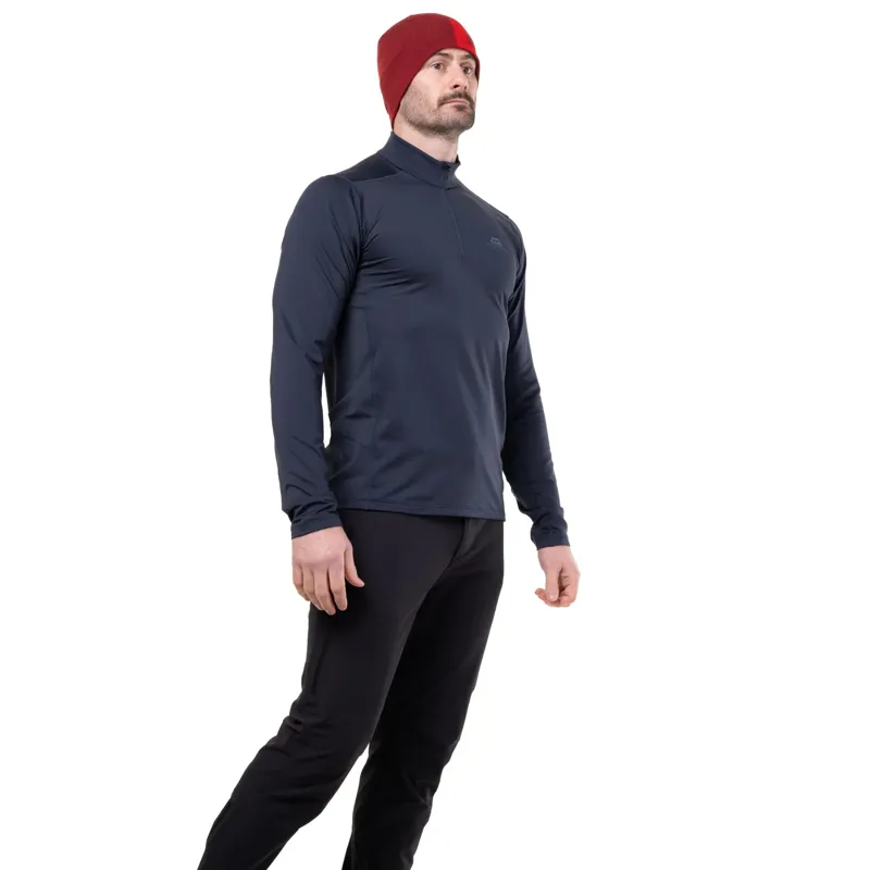 Mountain Equipment Mens Cerrig Long Sleeved Zip-Tee - Goblin Blue-2