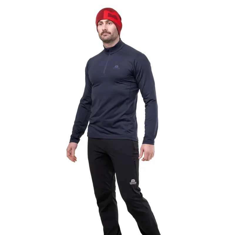 Mountain Equipment Mens Cerrig Long Sleeved Zip-Tee - Goblin Blue-3