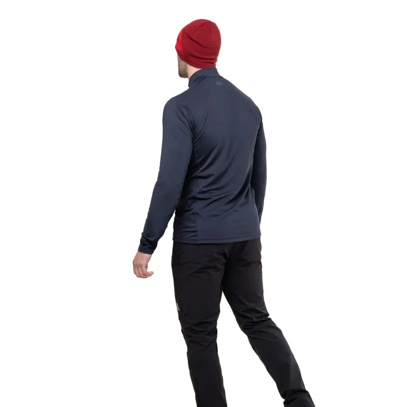 Mountain Equipment Mens Cerrig Long Sleeved Zip-Tee - Goblin Blue-4
