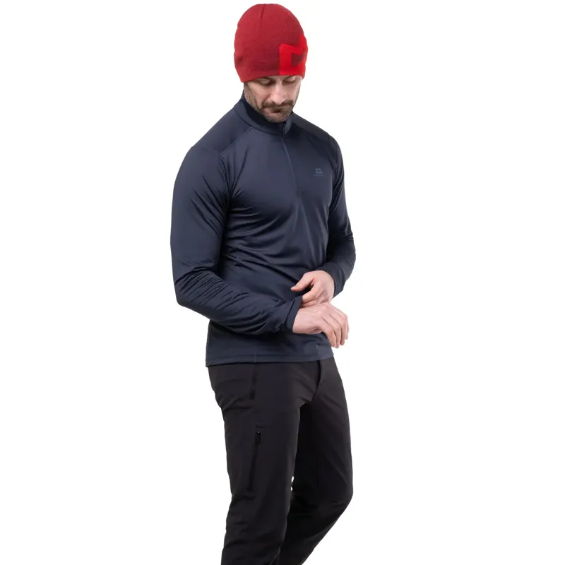 Mountain Equipment Mens Cerrig Long Sleeved Zip-Tee - Goblin Blue-5