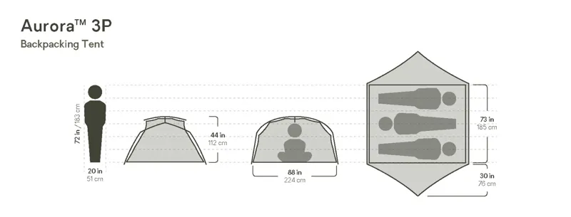 NEMO Aurora Ridge 3P Tent and Footprint - DEMO MODEL-1