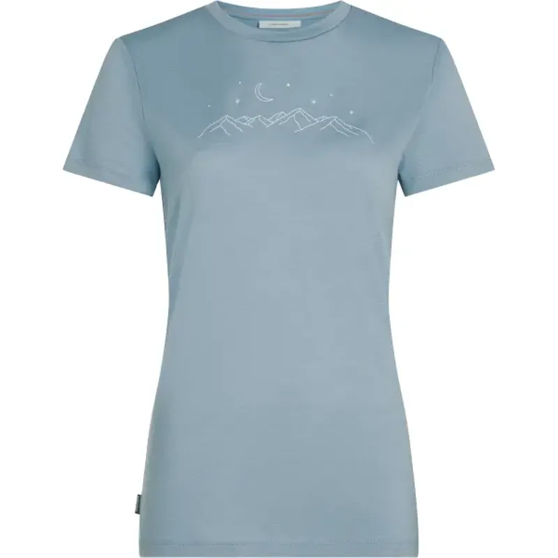 Icebreaker Womens Merino 150 Tech Lite Short Sleeved Tee - Sparkling Stars-Flint Blue