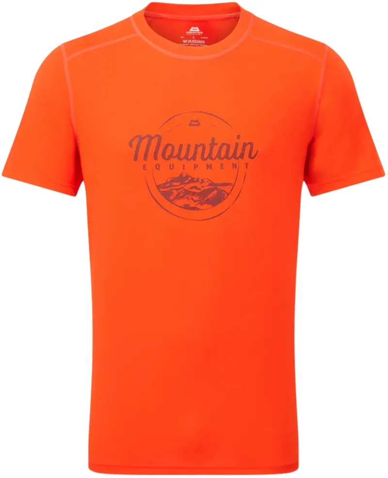 Mountain Equipment Mens Headpoint Script Tee - Cardinal Orange