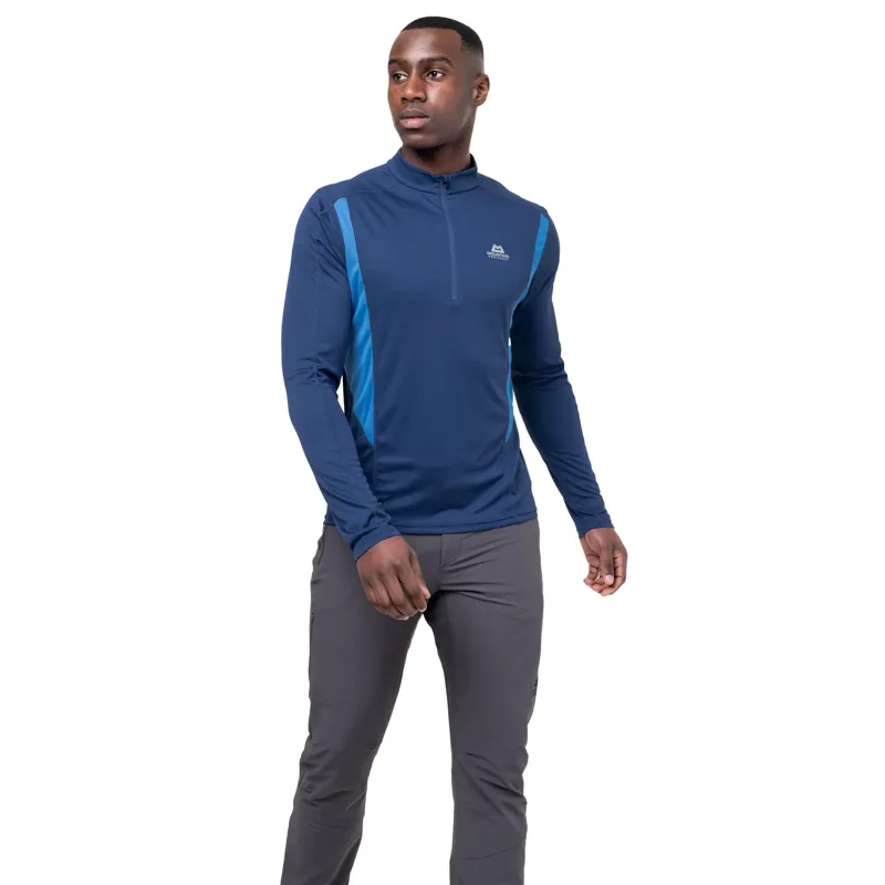 Mountain Equipment Mens Ignis Long Sleeved Zip-Tee - Cosmos-Dusk-2