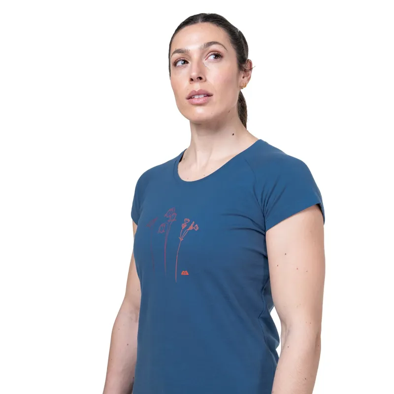 Mountain Equipment Womens Mountain Flower Tee - Aqua-5