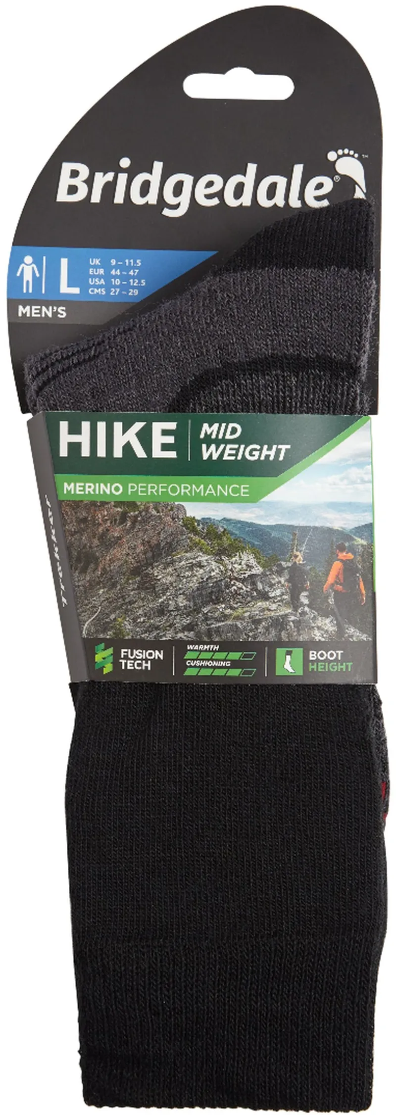 Bridgedale Mens Hike Midweight Merino Socks - Black-2