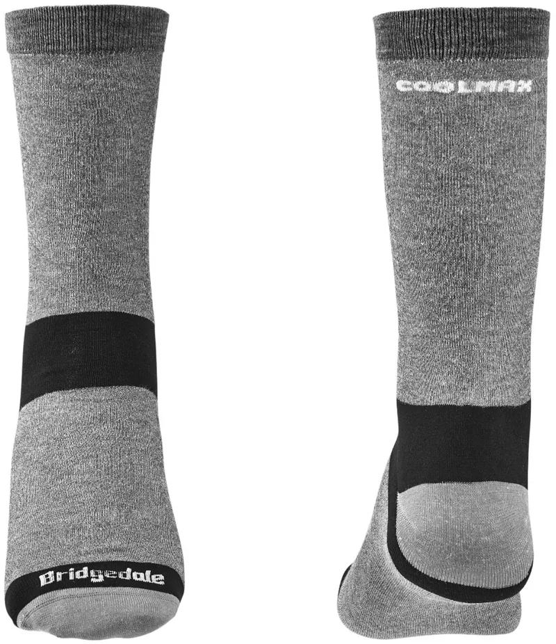 Bridgedale Mens Coolmax Liner Socks - Twin Pack - Grey-1