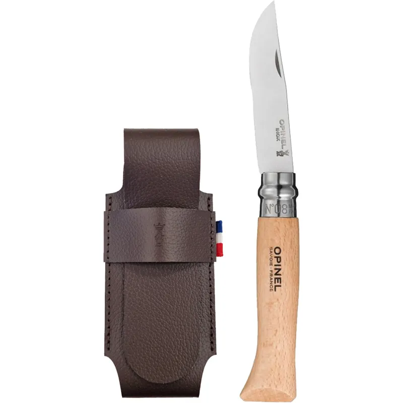 Opinel No.8 Stainless Steel Knife with Sheath Gift Set-1