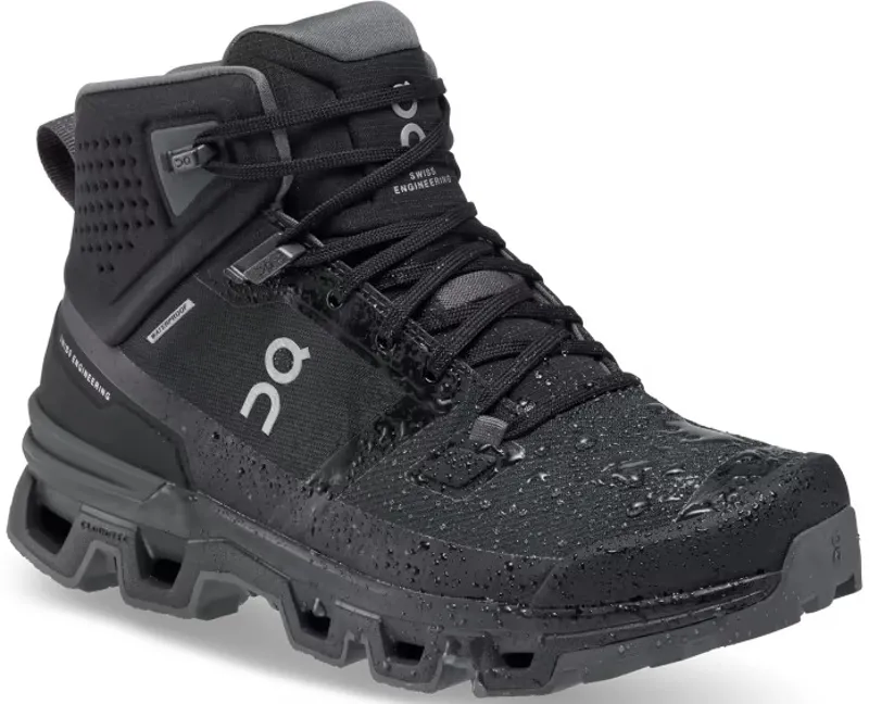 ON Womens Cloudrock 2 Waterproof Boots - Black-Eclipse-2