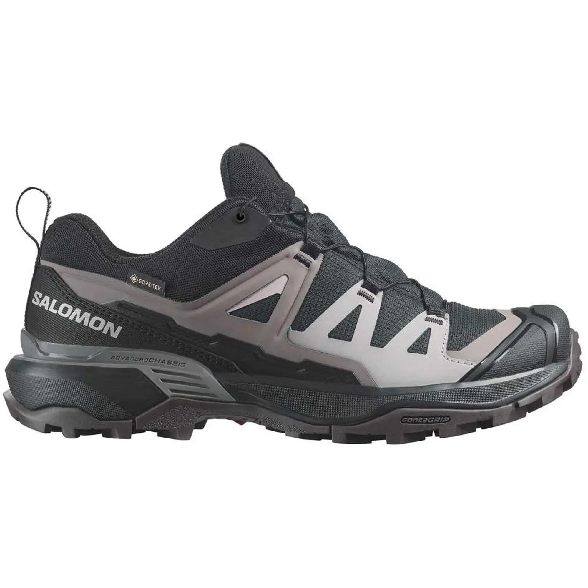 Salomon Womens X Ultra 360 GTX Shoes Black Plum Kitten Shale