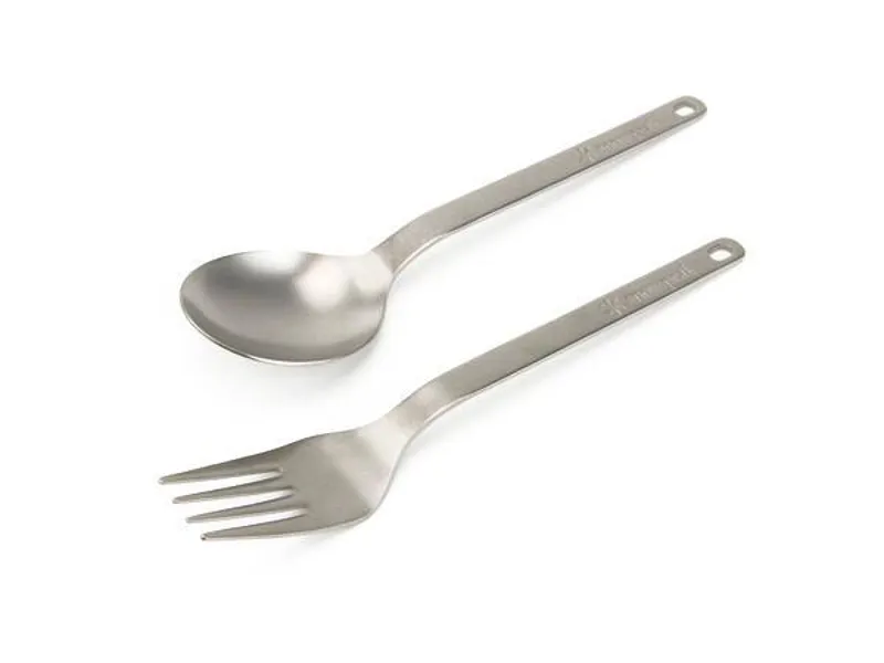 Snow Peak Titanium Fork and Spoon Set - Silver Case-3