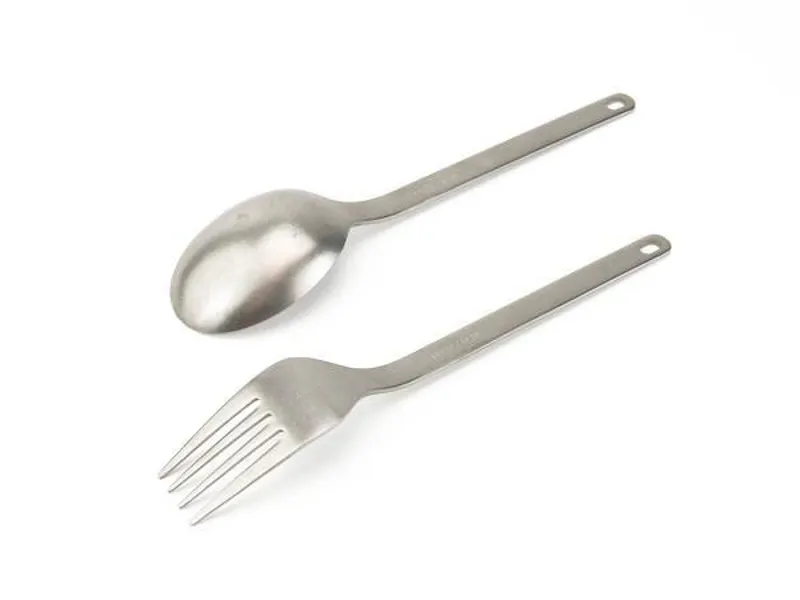 Snow Peak Titanium Fork and Spoon Set - Silver Case-5