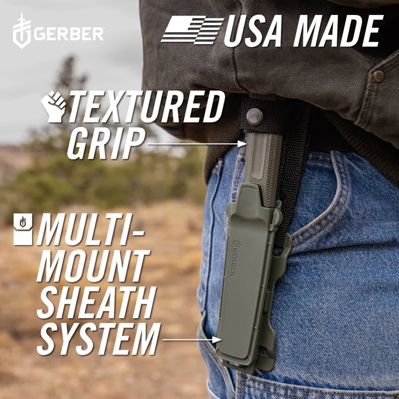 Gerber Strongarm Camp Knife and Sheath - Green-7