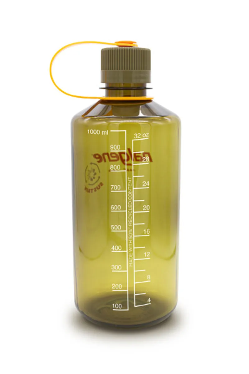 Nalgene Sustain Narrow Mouth Water Bottle - 1L - Olive-1