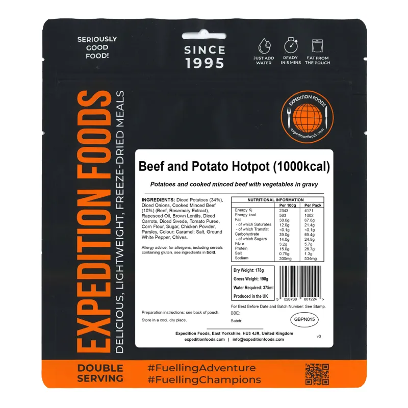 Expedition Foods Beef and Potato Hotpot - 1000kcal