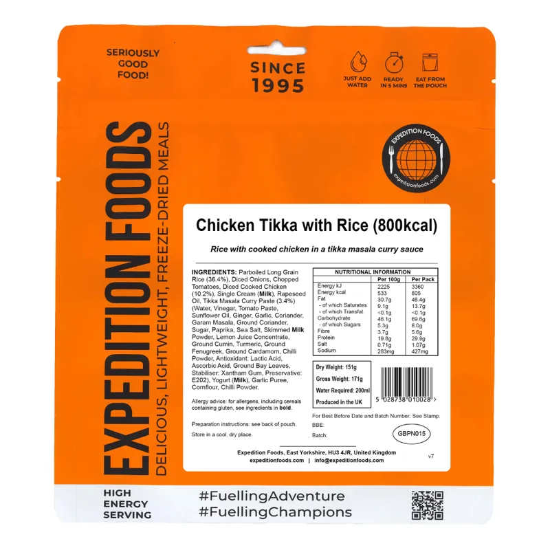 Expedition Foods Chicken Tikka with Rice - 800kcal