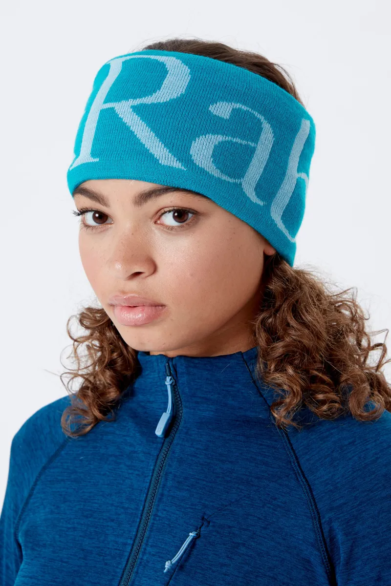Rab Knitted Logo Headband - Aquamarine-1