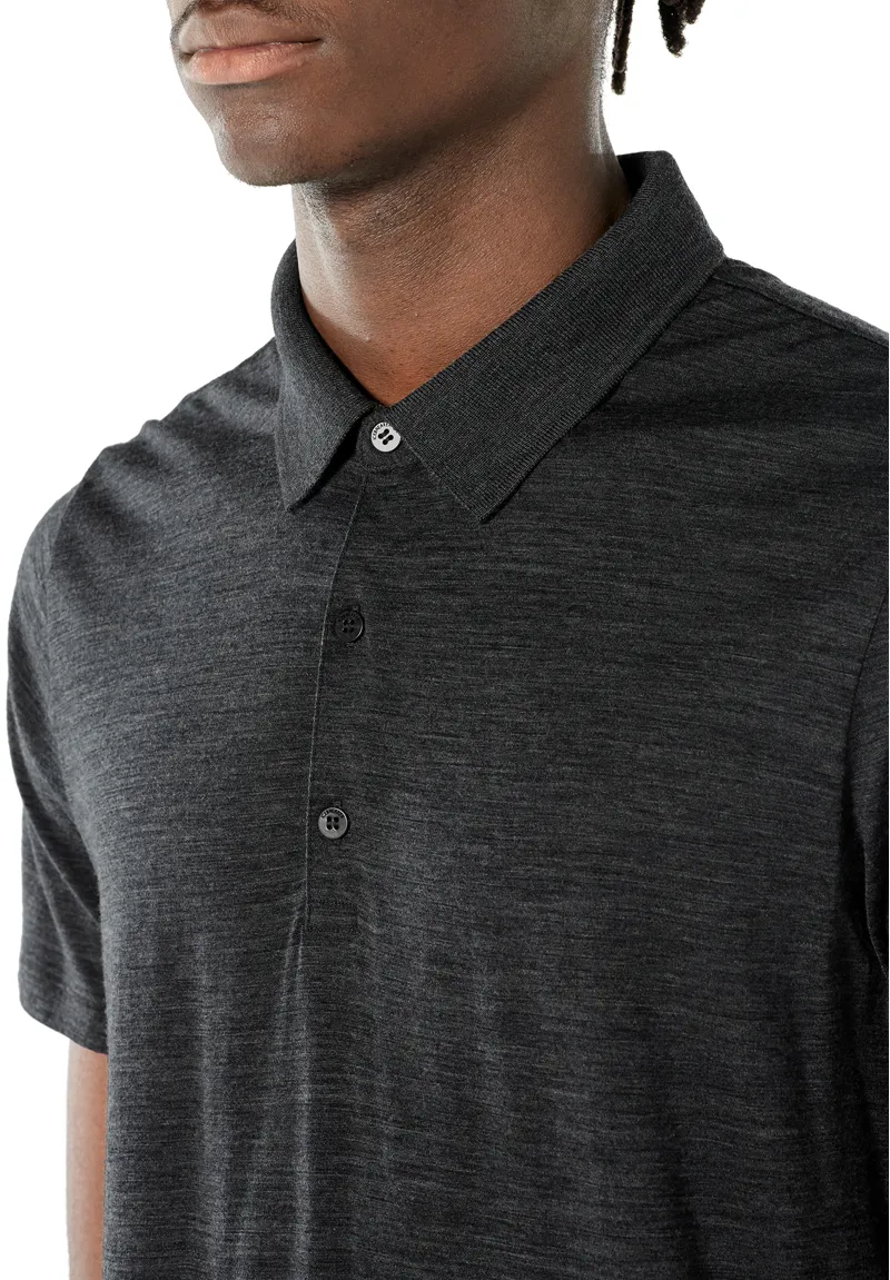 Icebreaker Mens Tech Lite SS Polo Jet Heather