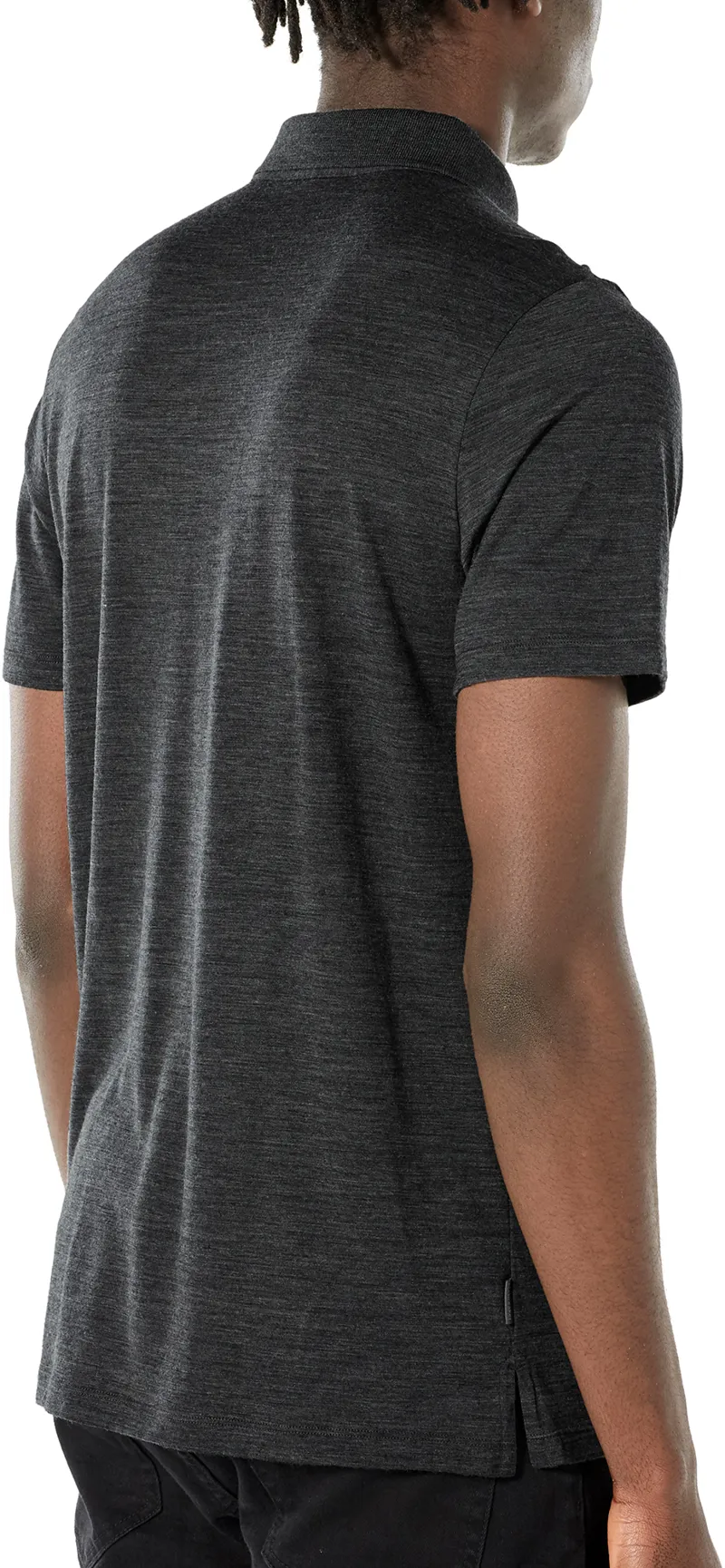 Icebreaker Mens Tech Lite SS Polo - Jet Heather-2