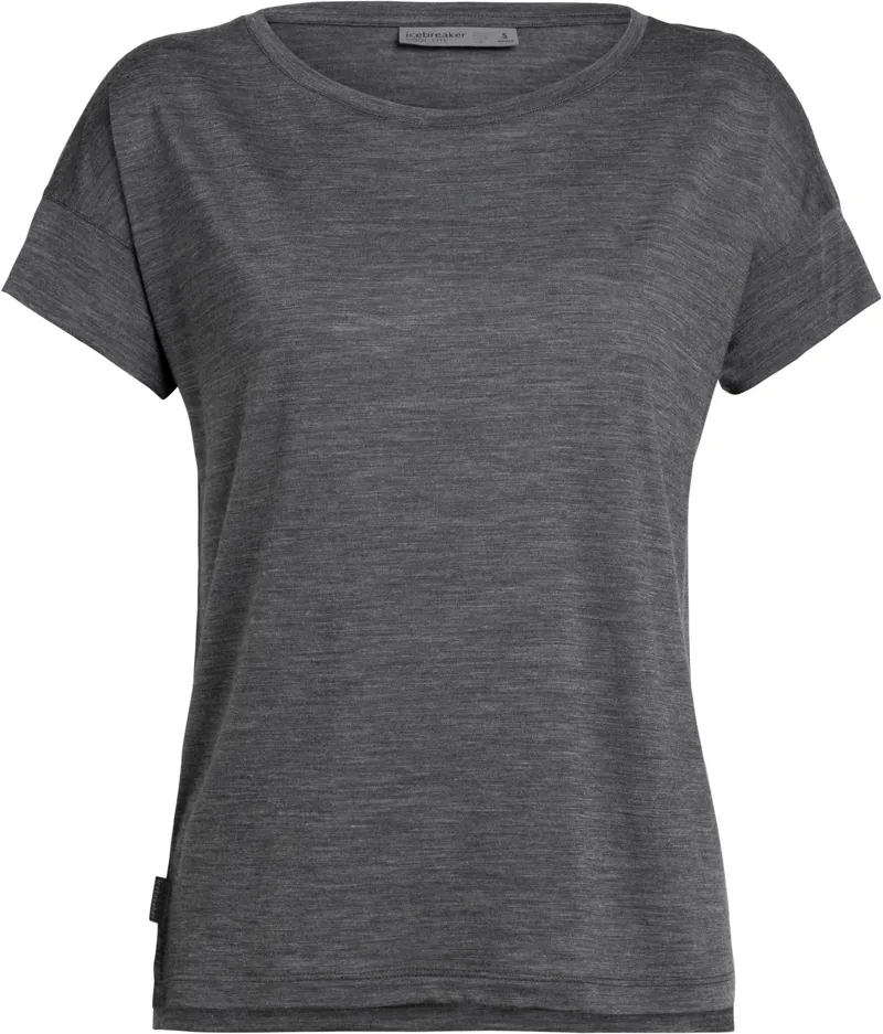 Icebreaker Womens Via SS Scoop - Monsoon Heather